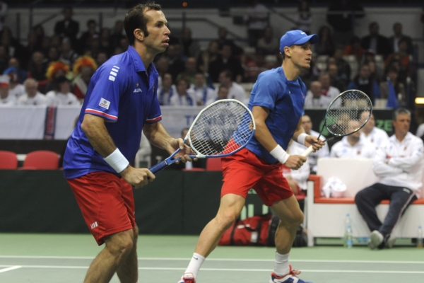 Tomáš Berdych s Radkem Štěpánkem (vpředu). Tomáš Berdych s Radkem Štěpánkem (vpředu).