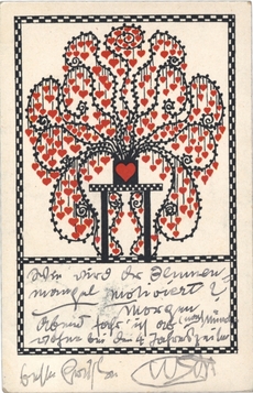 Klimtova pohlednice z roku 1908.