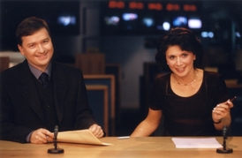 Moderátor Bohumil Klepetko s kolegyní Ivetou Toušlovou v roce 2006.