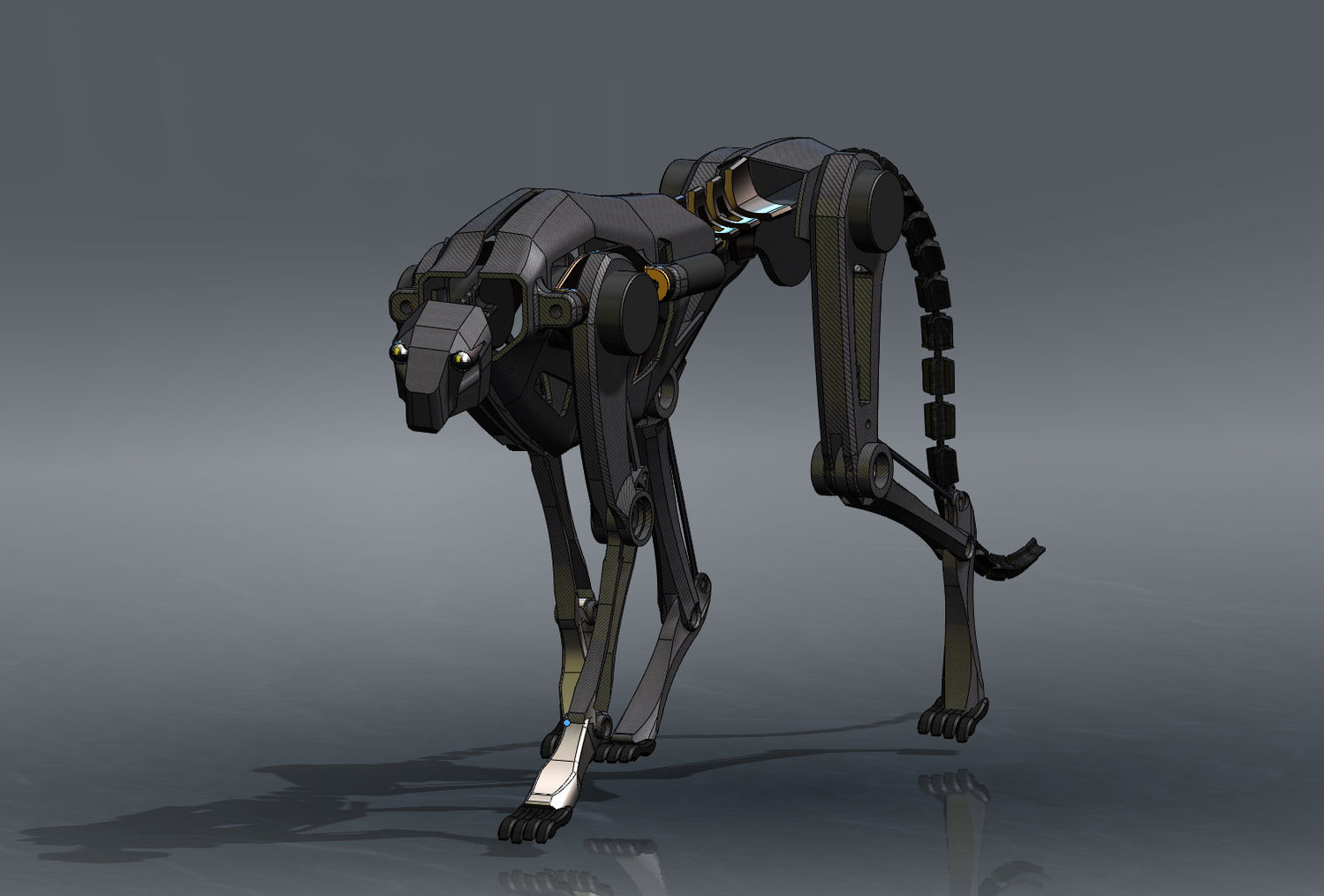 Robotický gepard (vizualizace).