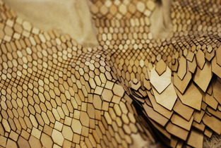 Detail dřevěného korzetu. Detail dřevěného korzetu.