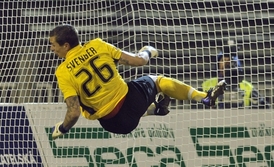 Brankář Sparty Milan Švenger. 