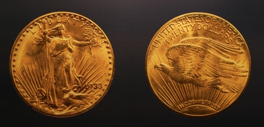 Vzácná mince Double Eagle.