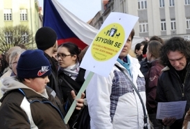 Momentka z protivládní demonstrace.