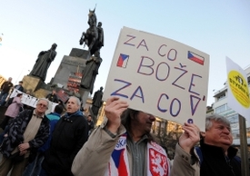Momentka z protivládní demonstrace.