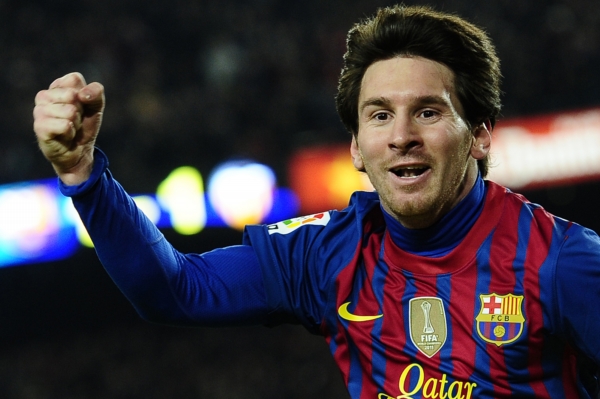 Lionel Messi se raduje z gólu. Lionel Messi se raduje z gólu.