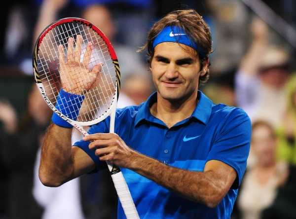 Vítězný Roger Federer.