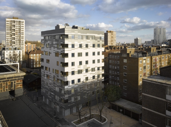 Devitípatrový Stadthaus Murray Grove, jedna z nejvyšších moderních dřevěných budov. 