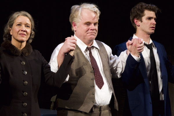Philip Seymour Hoffman na broadwayské děkovčace.