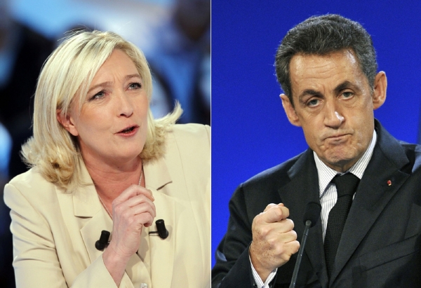 Slovníkem Le Penové (vlevo) se v posledních týdnech inspiroval i sám Sarkozy.