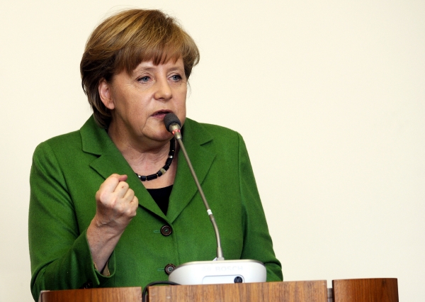 Angela Merkelová při setkání na Právnické fakultě UK. Angela Merkelová při setkání na Právnické fakultě UK.