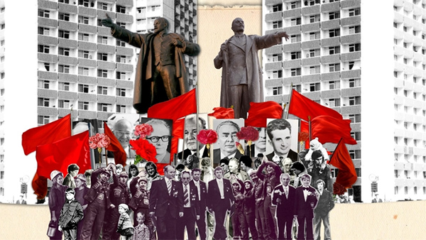 Dokument Sbohem soudruzi připomíná zánik východního bloku a používá i stylizovanou grafiku.