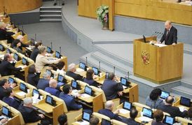 Putin bilancoval před ruskými poslanci.