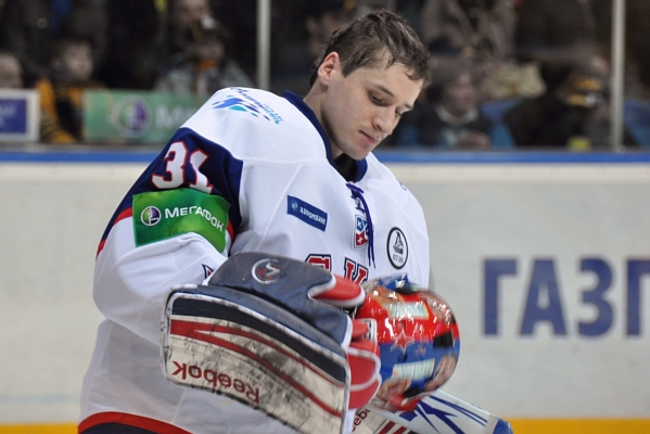 Brankář Jakub Štěpánek.