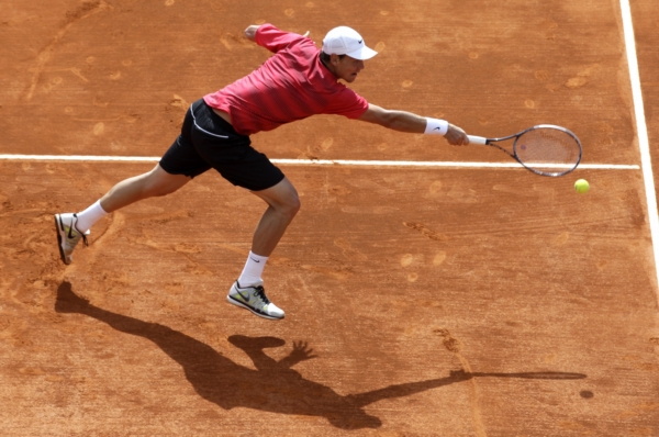 Tomáš Berdych v utkání s Andym Murraym.