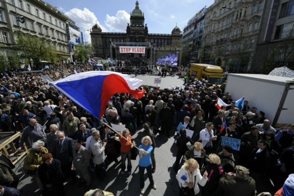 V sobotu se v Praze konala velká protivládní demonstrace.