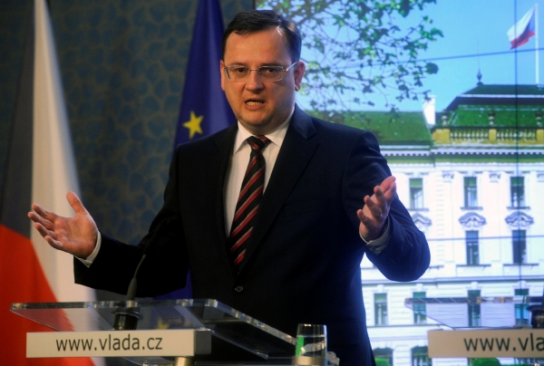 Předseda ODS (a ministerský předseda) Petr Nečas.