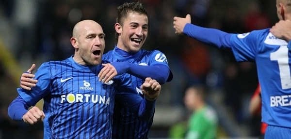 Radost fotbalistů Liberce. Radost fotbalistů Liberce.