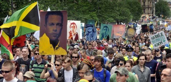 Průvod za legalizaci konopí.