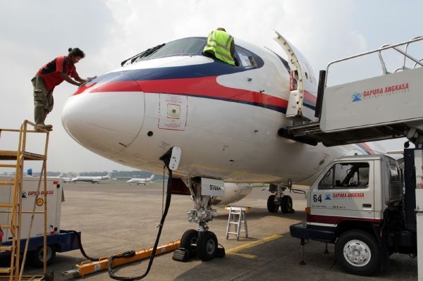 Superjet 100 před startem osudného letu. Superjet 100 před startem osudného letu.