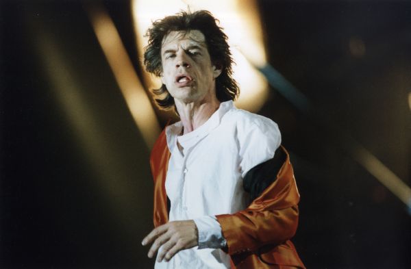 Zpěvák Mick Jagger.