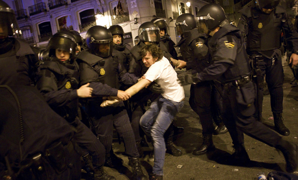 Demonstrace v Madridu.
