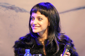 Lucie Bílá na tiskové konferenci.