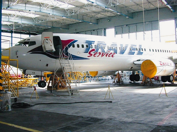 Boeing v barvách Travel Service (ilustrační foto). Boeing v barvách Travel Service (ilustrační foto).