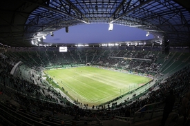 Fotbalový stadion ve Vratislavi.
