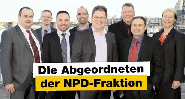 Poslanci NPD v saském parlamentu. Poslanci NPD v saském parlamentu.