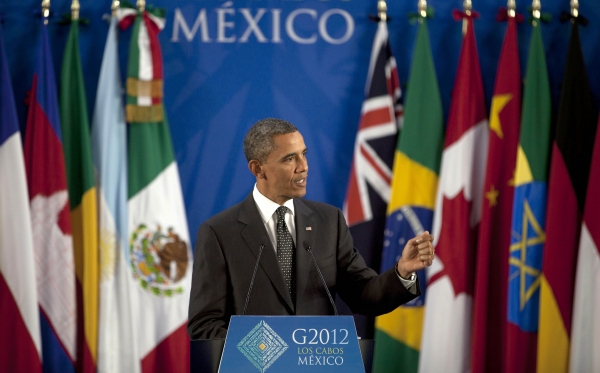 Prezident Obama při svém projevu v Mexiku. Prezident Obama při svém projevu v Mexiku.