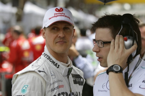 Pilot Mercedesu Michael Schumacher. Pilot Mercedesu Michael Schumacher.