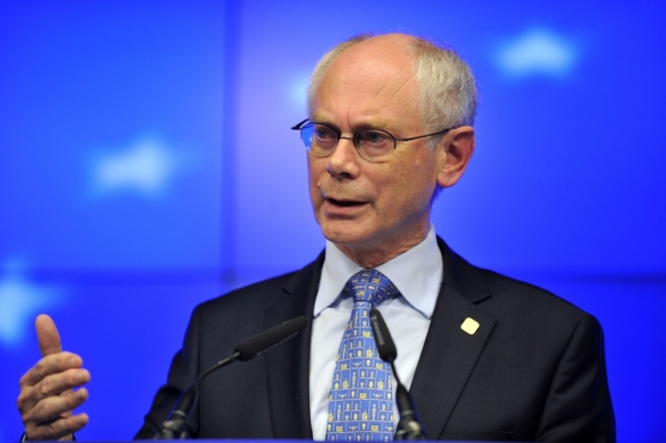 Unijní prezident Herman Van Rompuy. Unijní prezident Herman Van Rompuy.