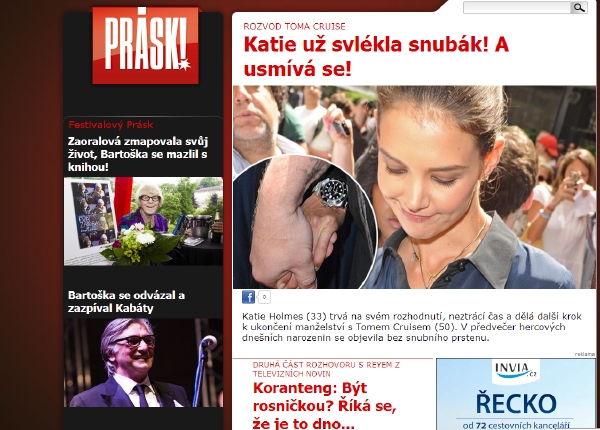 Titulní stránka nového webu.
