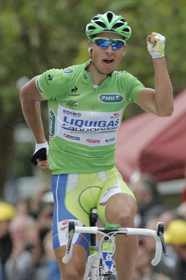Peter Sagan a jeho oslavný "pochod".
