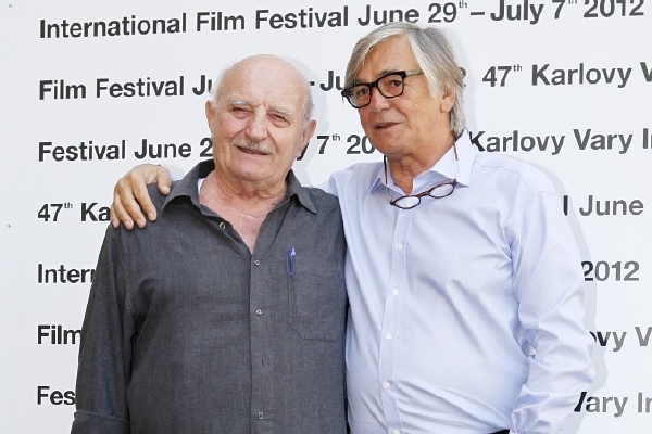 Herec Josef Somr a Jiří Bartoška, prezident filmového festivalu v Karlových Varech.