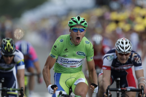 Peter Sagan v cíli 6. etapy.