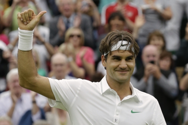 Roger Federer po semifinálovém vítězství nad Novakem Djokovičem.