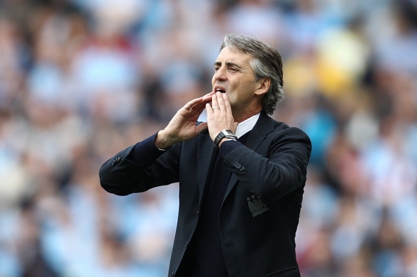 Italský trenér Manchesteru City Roberto Mancini.