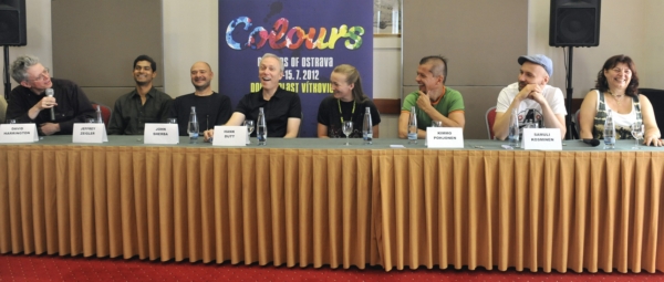 Členové Kronos Quartet a Kimmo Pohjonen.