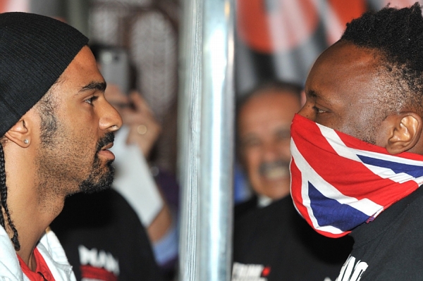 David Haye (vlevo) a Dereck Chisora.