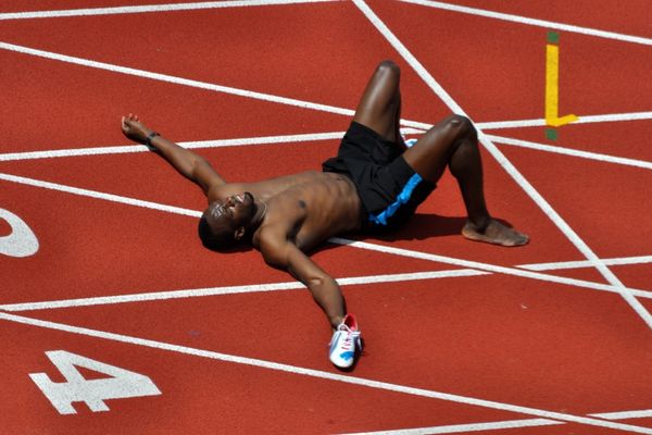 Usain Bolt po tréninku.