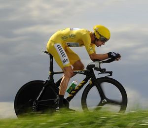 Vítěz časovky Brit Wiggins.