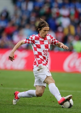 Luka Modrič v chorvatském dresu.