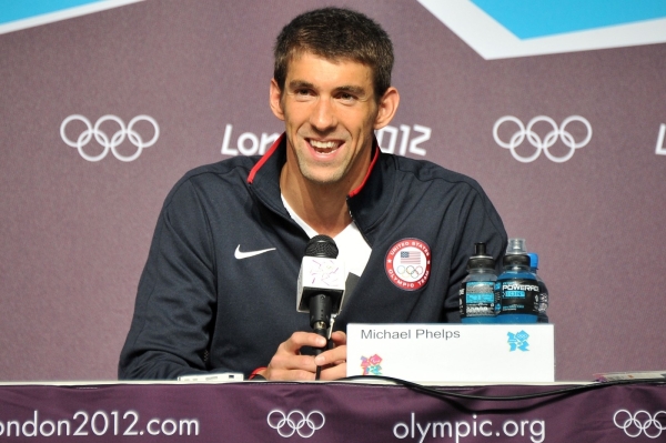 Michael Phelps nešetřil na tiskové konferenci v Londýně úsměvy. Bude to jeho poslední olympiáda.