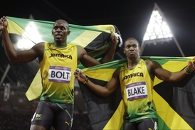 Usain Bolt (vlevo) s parťákem a krajanem Yohanem Blakem.