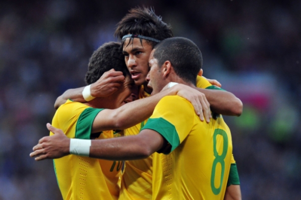Radost brazilských fotbalistů.