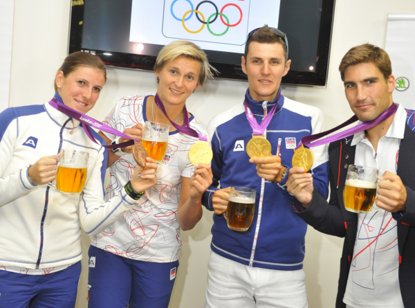Čeští medailisté (zleva): Hejnová, Špotáková, Kulhavý, Svoboda.