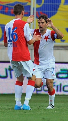 Tahoun fotbalistů Slavie Karol Kisel.