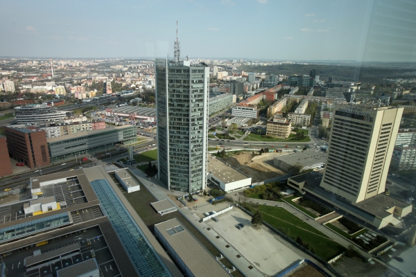 Pohled z City Tower na Pankráci. Pohled z City Tower na Pankráci.
